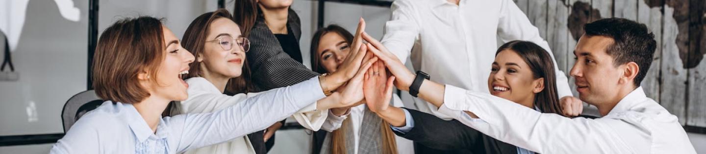 People touching hands