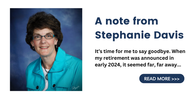 A note from Stephanie Davis upon retirement