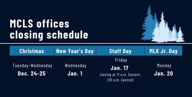 December-January closing schedule